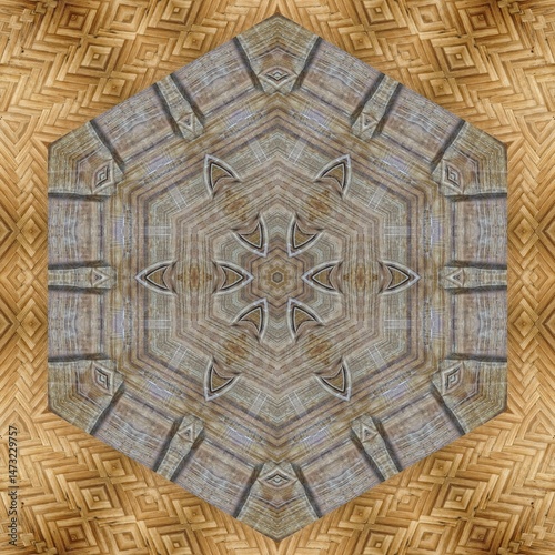 Inspirational allover design made with mixed wooden, geometric, Tribal, traditional motifs. Best for floor mat, textile, carpet, wallcovering, tiles, wrapping paper printing