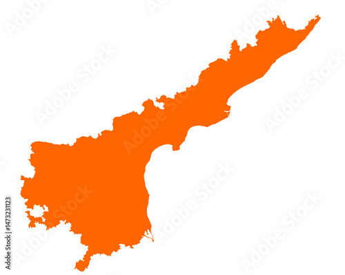 Andhra Pradesh state map in orange – isolated flat vector graphic