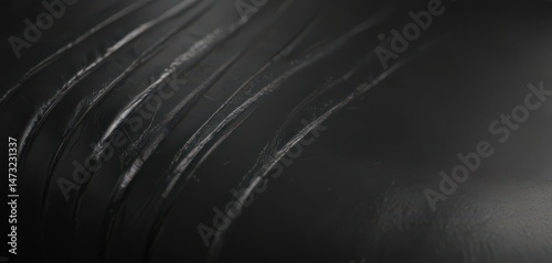 Deep black leather, fine grain, polished shine, fashion detail,  style,  background,  design