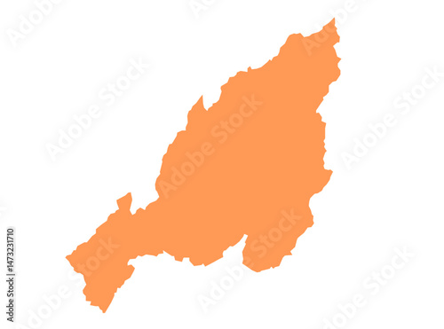 Nagaland state map in orange – isolated flat vector graphic