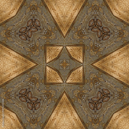 Inspirational allover design made with mixed wooden, geometric, Tribal, traditional motifs. Best for floor mat, textile, carpet, wallcovering, tiles, wrapping paper printing