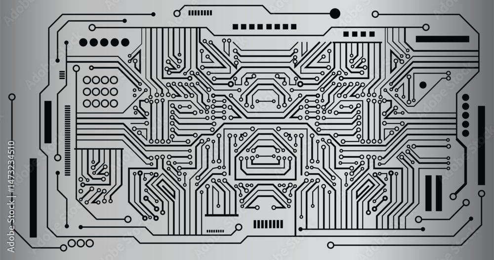Printed circuit board. Abstract futuristic circuit board. Hi tech digital circuit board. Futuristic technology design elements. Vector illustration stock Printed circuit board. Abstract futuristic circuit board. Hi tech digital circuit board. Futuristic technology design elements. Vector illustration stock