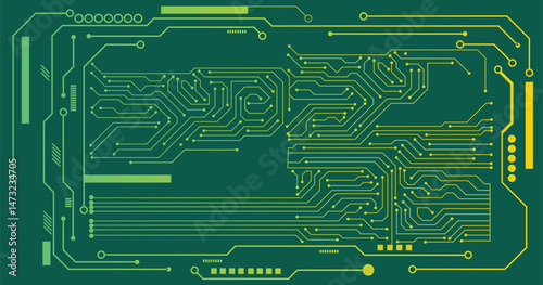 Circuit technology background with hi-tech digital data connection system and computer electronic design. 