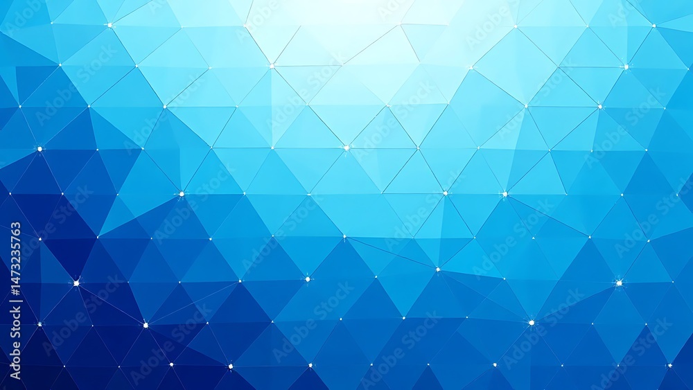 Obraz premium Blue Polygonal Network with Glowing Nodes