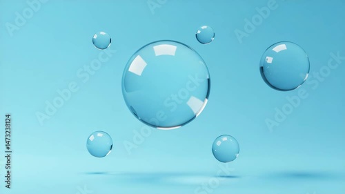 minimalist, floating, Transparent bubbles animated overlay, transparent 4K video, alpha channel, clear bubbles, transparent sphere, animated