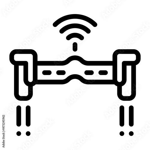 icon hoverboard with style outline