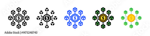 Blockchain Icon Collection With Multiple Styles