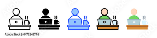 Remote Work Icon Collection With Multiple Styles