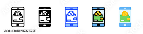 Digital Currency Wallet Icon Collection With Multiple Styles