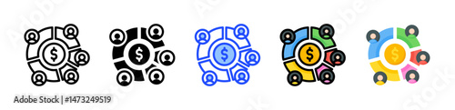 Fractional Ownership Icon Collection With Multiple Styles