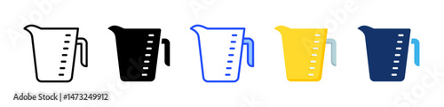 Measuring Cups Icon Collection With Multiple Styles