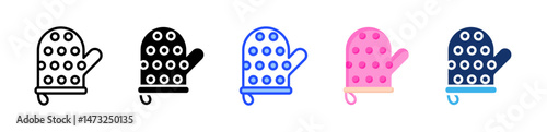 Oven Mitt Icon Collection With Multiple Styles