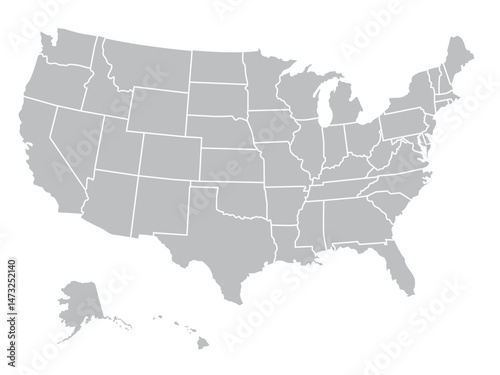 USA Map Capital Washington DC Vector 