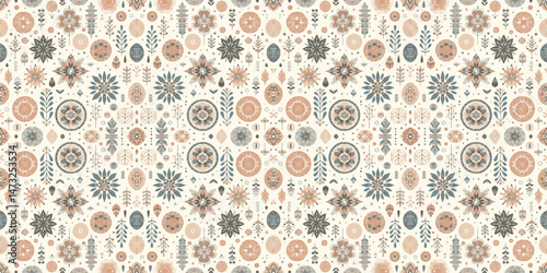 vector seamless pattern with flowers