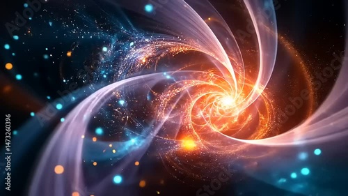 Cosmic Nexus: Ethereal Whirlpool of Light and Energy in Quantum Space
