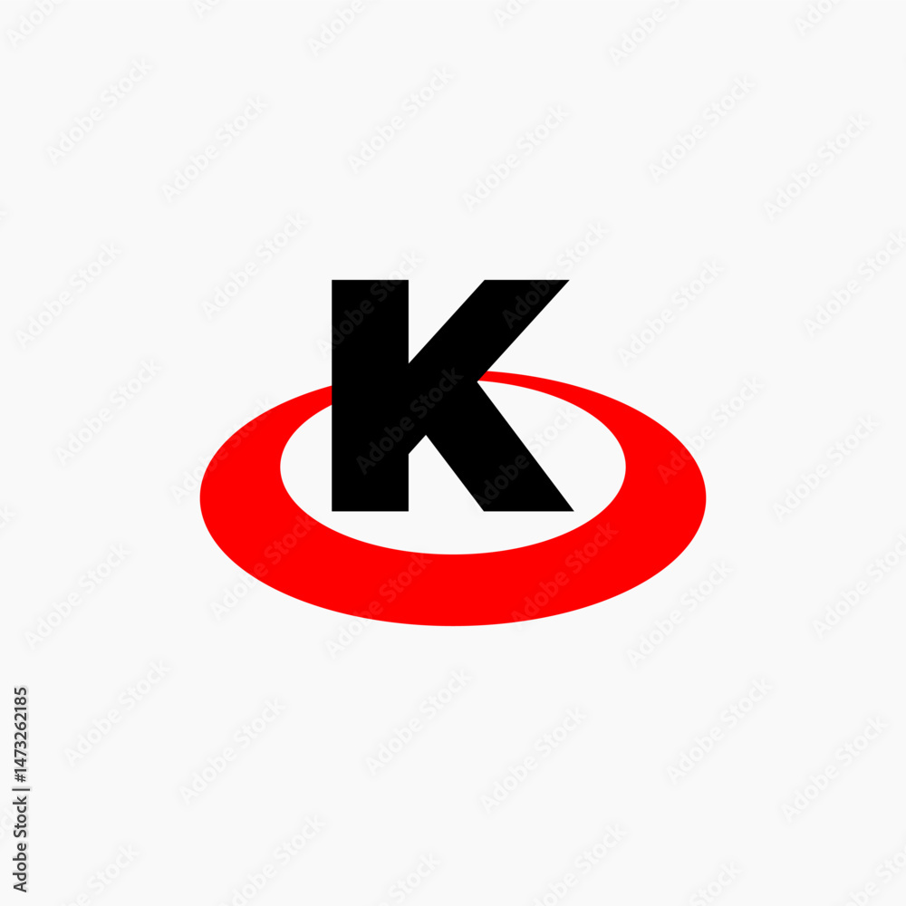 K letter and ellips , ring icon K letter and ellips , ring icon