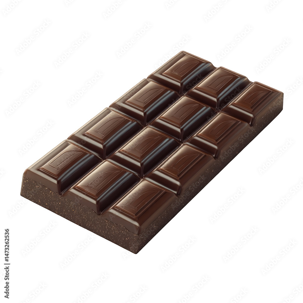 Obraz premium Delicious dark chocolate bar sweet treat tasty dessert indulgent snack on transparent background