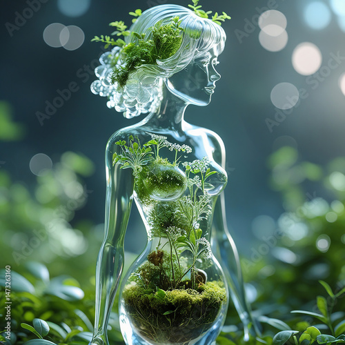 a beautiful gitl with glass
