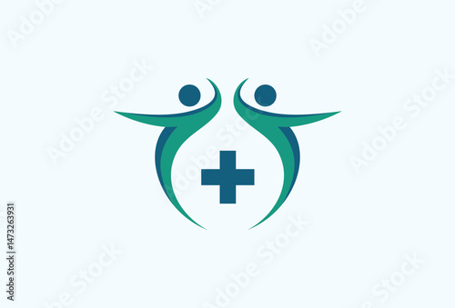 Modern Family Health Care Logo Design Element