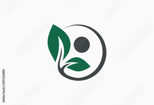 Leaf Person Nature Healthy Logo icon vector design