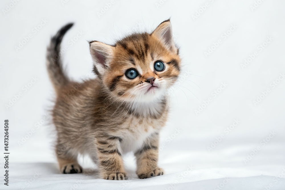 Fototapeta premium kitten on white background