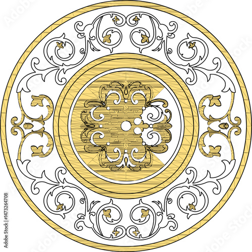vector illustration sketch drawing design mandala rosette classic vintage.