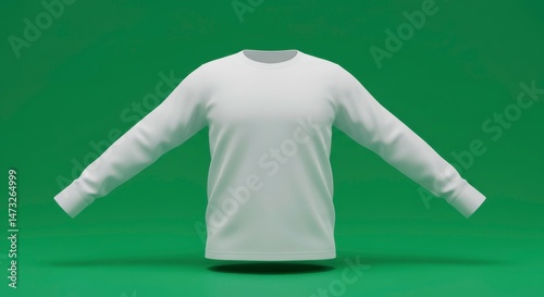 Simple white T-shirt suitable for fashion, retail, and clothing promotional content. photo