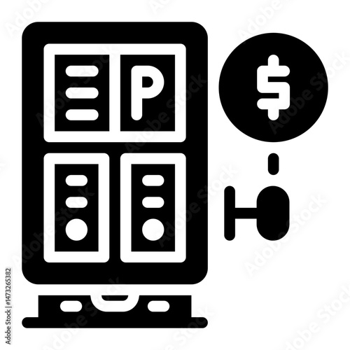 icon parking meter with style glyph