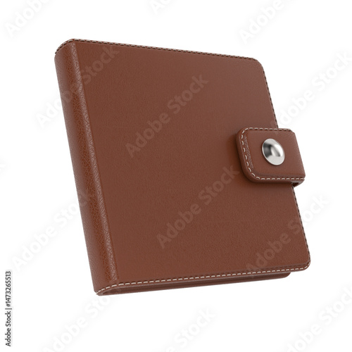 Leather brown wallet on whi...