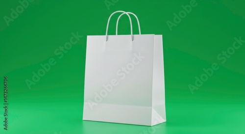 Simple white shopping bag, ideal for retail, shopping, e-commerce, and promotional material.