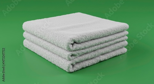 Clean white towels stacked neatly, suitable for hotel, spa, or bathroom promotional content.