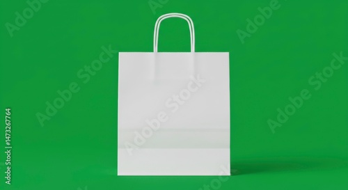 Simple white shopping bag for retail, shopping promotions, and branding displays.