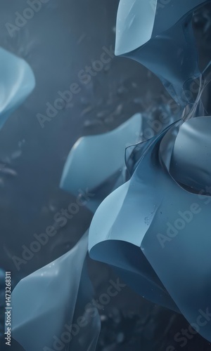 Subtle blue abstract shapes, soft, calming effect,  ripple,  seamless,  texture