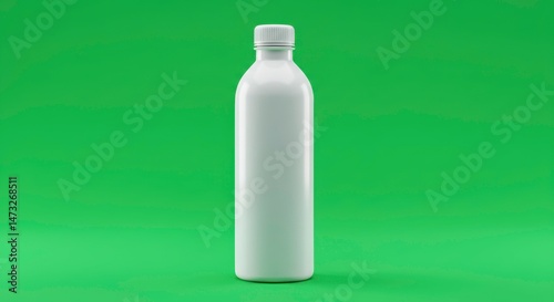 Simple white plastic bottle suitable for packaging cosmetics, liquids, or advertising products in promotional content.