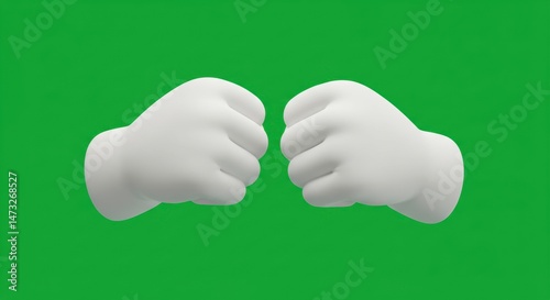Pair of white gloves forming a fist bump, suitable for promotional and social media campaigns.