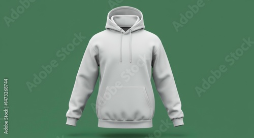 Simple gray hoodie, ideal for casual fashion, sportswear, or promotional apparel in online stores and marketing.