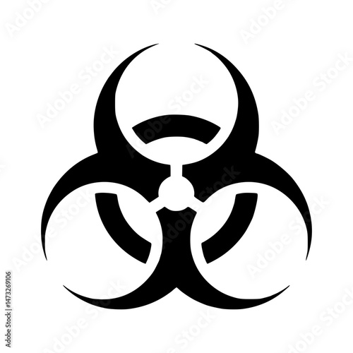 Biohazard Symbol - Black Outline