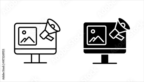 Content Marketing Line Icon Set, Content linear symbol design from SEO collection. vector illustration on white background