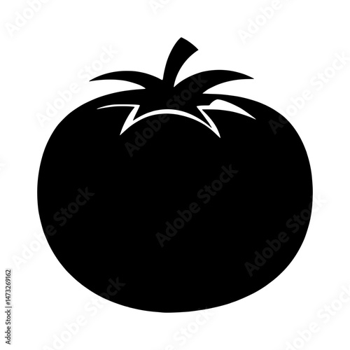 Tomato Icon - Simple Black Silhouette