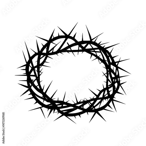 Black Crown of Thorns - Minimalist Design