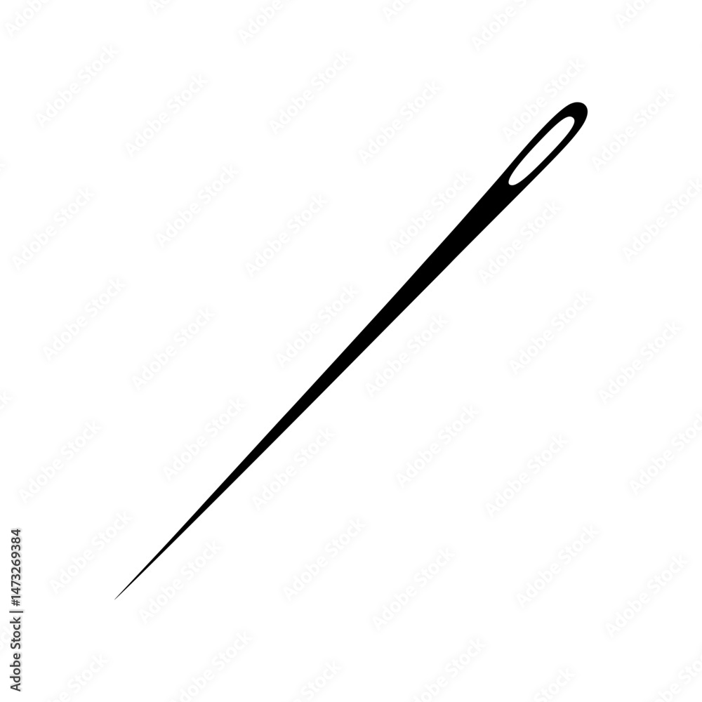 Obraz premium Black Needle Silhouette Vector Icon