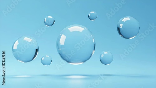 minimalist, floating, Transparent bubbles animated overlay, transparent 4K video, alpha channel, clear bubbles, transparent sphere, animated