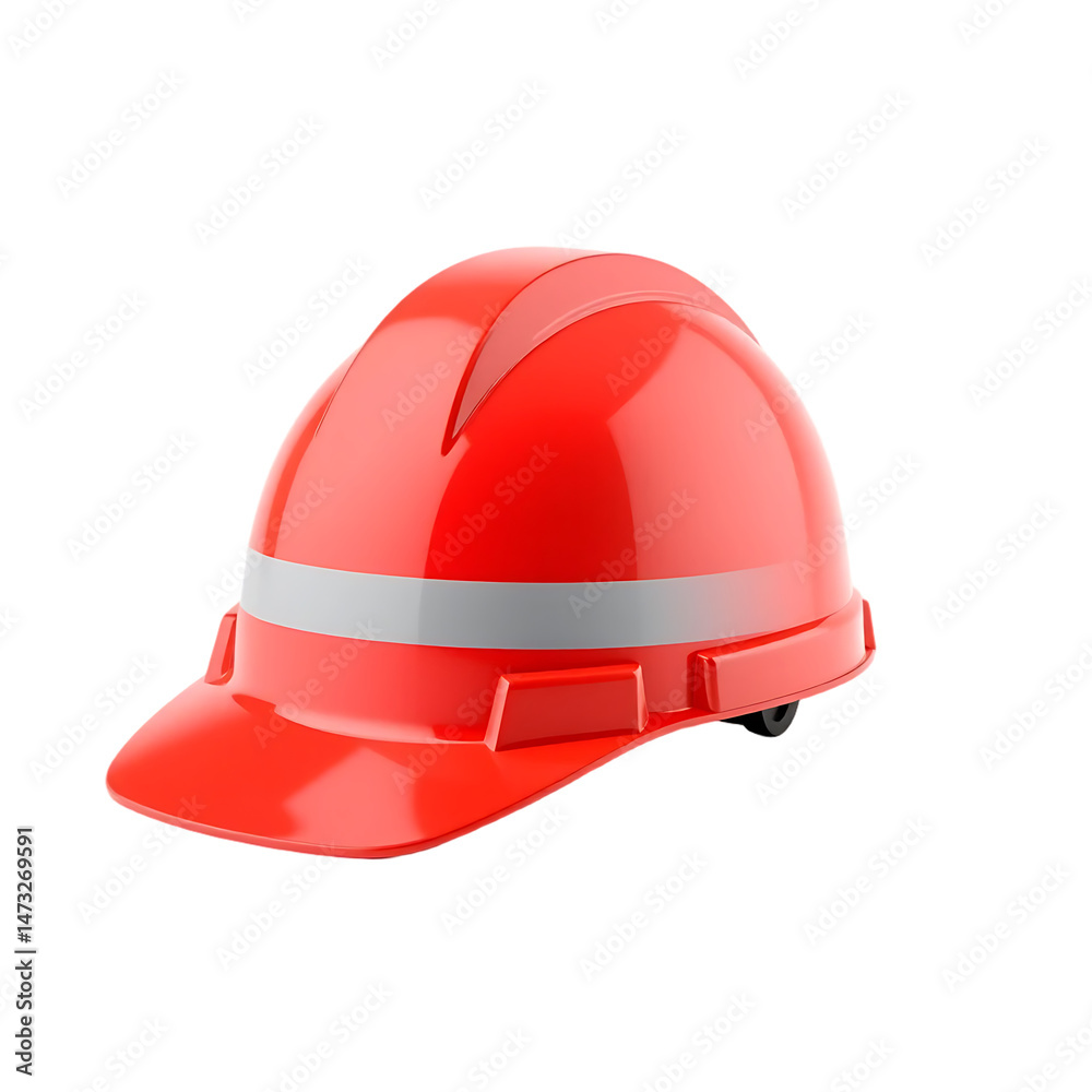 Fototapeta premium Orange Construction Helmet Rendered on Transparent Background