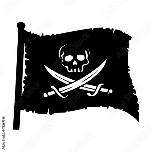 Pirate Flag Skull & Crossbones Vector