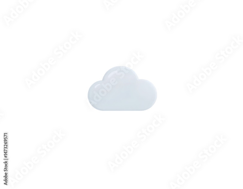 3D Cartoon Cloud on Transparent Background
