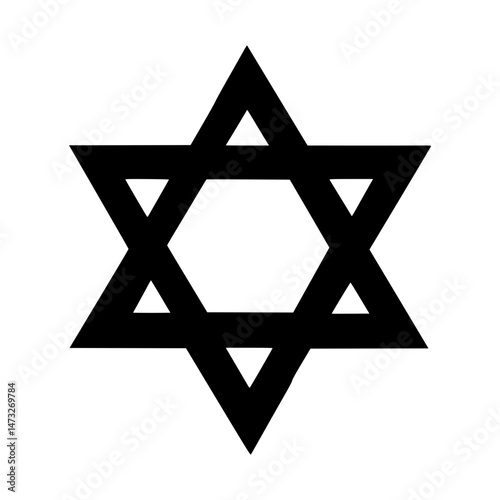 Black Star of David Icon - Vector Graphic