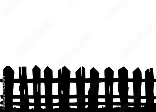 Black Fence Silhouette - Minimalist Design