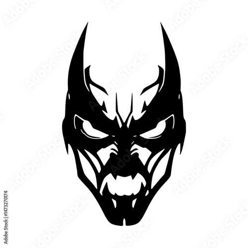 Dark Demon Mask - Vector Graphic