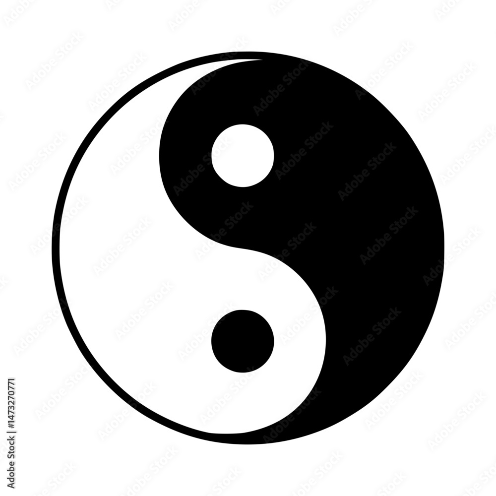Yin Yang Symbol - Minimalist Vector Icon Yin Yang Symbol - Minimalist Vector Icon