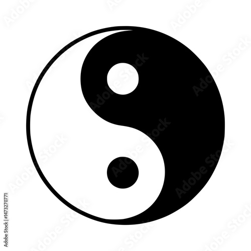 Yin Yang Symbol - Minimalist Vector Icon